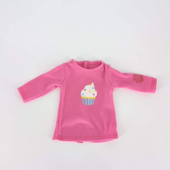 Unbranded Pink Long Sleeve Crewneck Cupcake Doll Shirt Top for 18" Dolls - FAIR - Picture 5 of 15